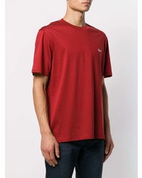 T-shirt à col rond rouge Ermenegildo Zegna