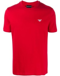 T-shirt à col rond rouge Emporio Armani