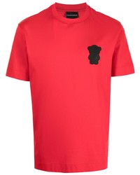 T-shirt à col rond rouge Emporio Armani