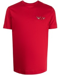 T-shirt à col rond rouge Emporio Armani