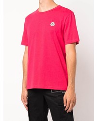 T-shirt à col rond rouge Moncler