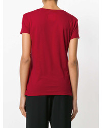 T-shirt à col rond rouge Valentino