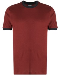 T-shirt à col rond rouge Giorgio Armani