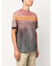 T-shirt à col rond rouge Missoni