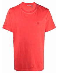 T-shirt à col rond rouge Helmut Lang