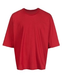 T-shirt à col rond rouge Homme Plissé Issey Miyake