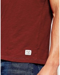 T-shirt à col rond rouge Jack and Jones