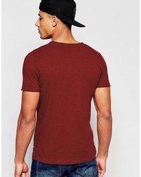 T-shirt à col rond rouge Jack and Jones