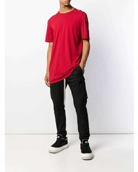 T-shirt à col rond rouge Rick Owens DRKSHDW