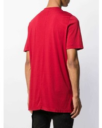 T-shirt à col rond rouge Rick Owens DRKSHDW