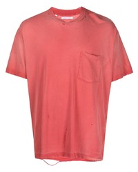 T-shirt à col rond rouge John Elliott