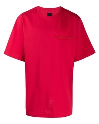 T-shirt à col rond rouge Juun.J