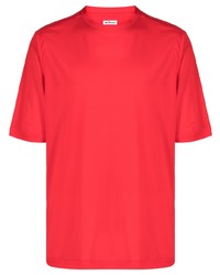 T-shirt à col rond rouge Kiton