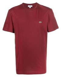 T-shirt à col rond rouge Lacoste