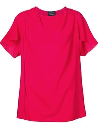 T-shirt à col rond rouge Lanvin