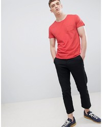 T-shirt à col rond rouge Lee