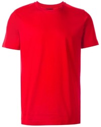 T-shirt à col rond rouge Les Hommes
