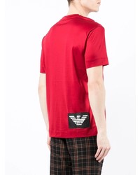 T-shirt à col rond rouge Emporio Armani