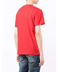 T-shirt à col rond rouge Alexander McQueen