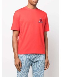 T-shirt à col rond rouge Lanvin