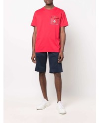 T-shirt à col rond rouge Moncler