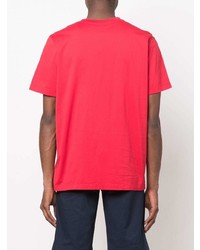 T-shirt à col rond rouge Moncler