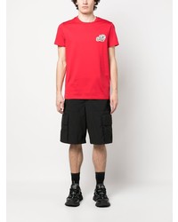 T-shirt à col rond rouge Moncler