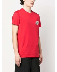 T-shirt à col rond rouge Moncler