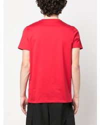 T-shirt à col rond rouge Moncler