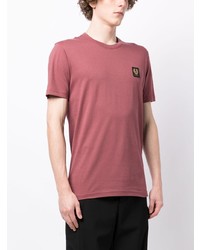 T-shirt à col rond rouge Belstaff