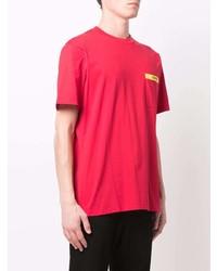 T-shirt à col rond rouge Ferrari