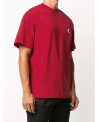 T-shirt à col rond rouge Moncler