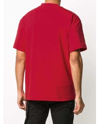 T-shirt à col rond rouge Moncler