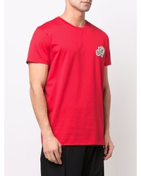 T-shirt à col rond rouge Moncler