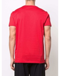 T-shirt à col rond rouge Moncler