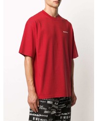 T-shirt à col rond rouge Balenciaga