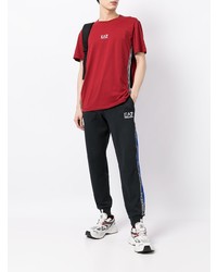 T-shirt à col rond rouge Ea7 Emporio Armani