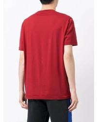 T-shirt à col rond rouge Ea7 Emporio Armani