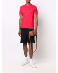 T-shirt à col rond rouge Ea7 Emporio Armani