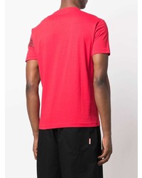 T-shirt à col rond rouge Ea7 Emporio Armani