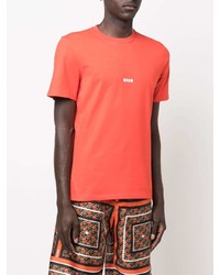 T-shirt à col rond rouge MSGM