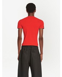 T-shirt à col rond rouge Balenciaga