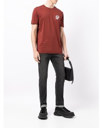 T-shirt à col rond rouge Emporio Armani