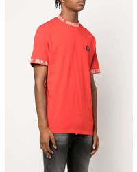 T-shirt à col rond rouge Philipp Plein