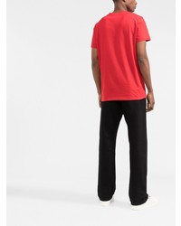 T-shirt à col rond rouge Balmain