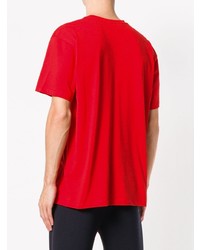 T-shirt à col rond rouge MSGM