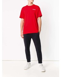 T-shirt à col rond rouge MSGM