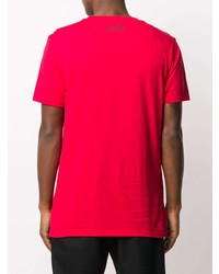 T-shirt à col rond rouge Moschino