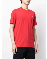 T-shirt à col rond rouge Emporio Armani