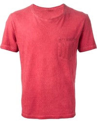 T-shirt à col rond rouge Massimo Alba